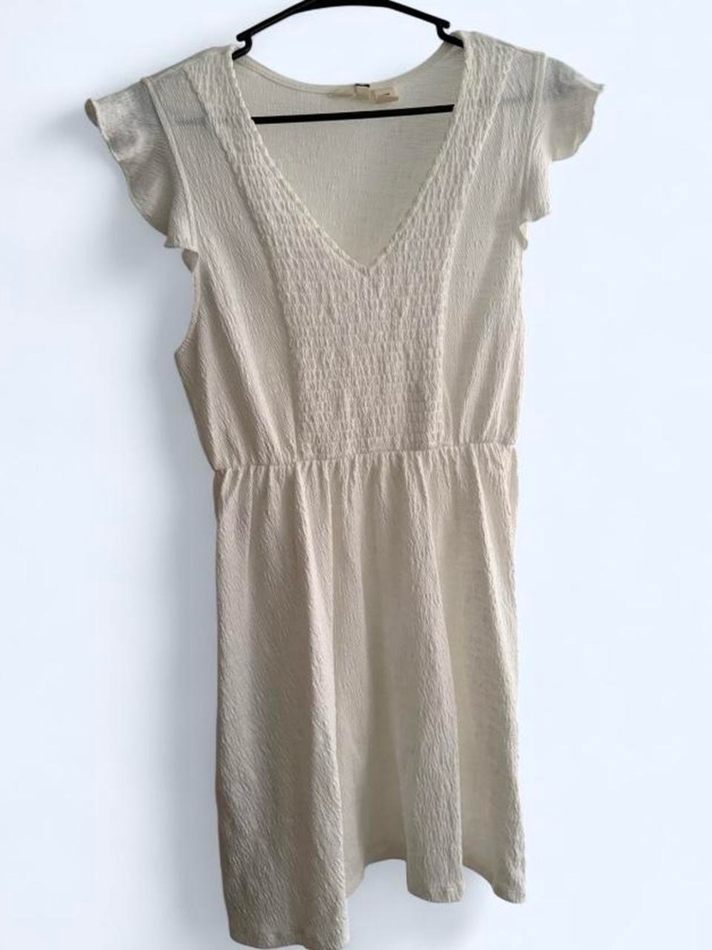Roxy White Textured V-Neck Summer Dress